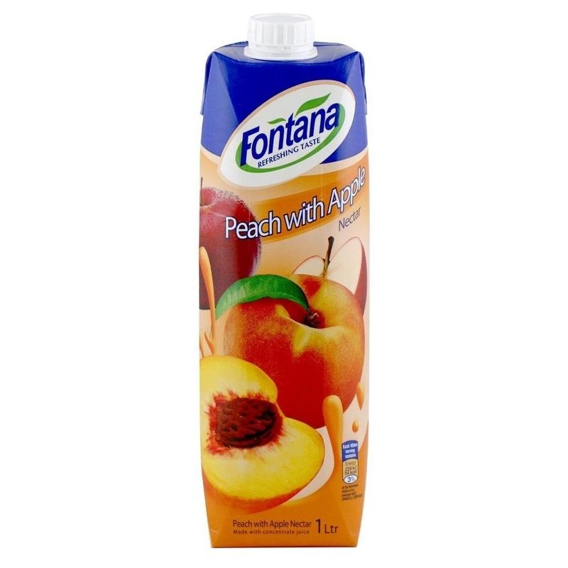 Pfirsich mit Apfelsaft Fontana 1L