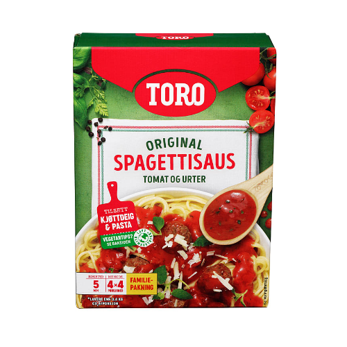 Spagettisaus Tomat & Urter Toro 212g