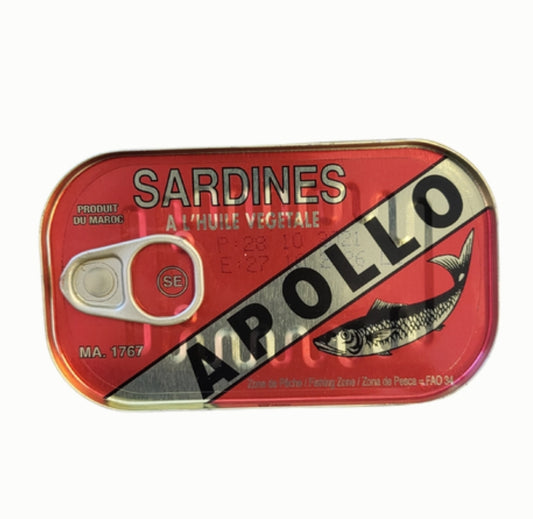 Huile végétale des sardines apollo