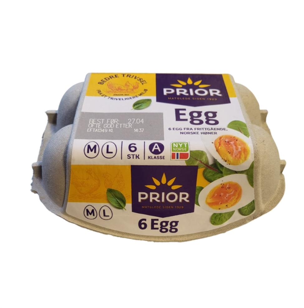 Egg Frittgående Prior 6stk